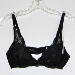 SAKI SILVER by Diana M Bara Black Lace Bra Size M